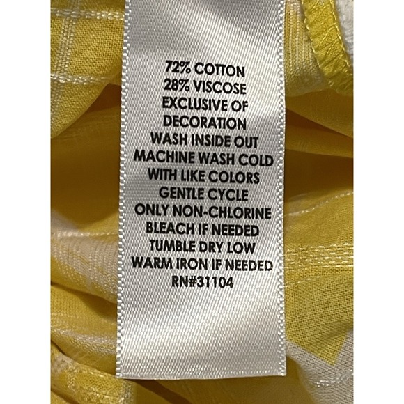 Crown & Ivy Curvy Strappy Top 1X, Lg Bust Ruffle and eyelet detail, NWT, Yellow - Picture 9 of 9